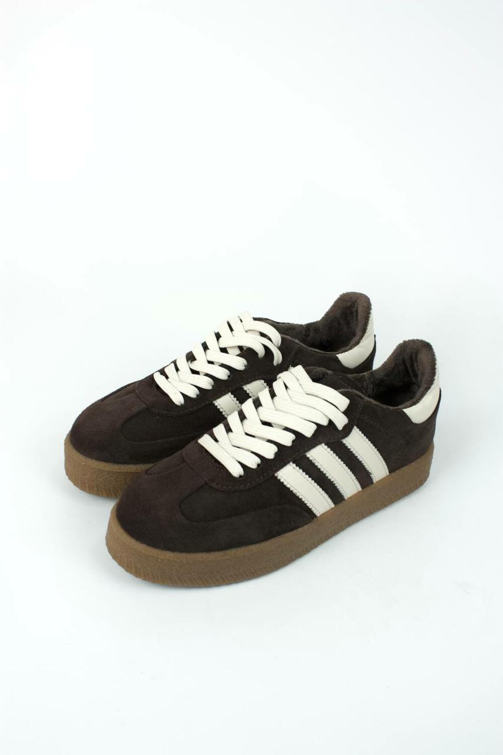 Кеди "три полоси" на підвищеній підошві, МЕТИС, Т-5/1-21413 Шоколад, 40