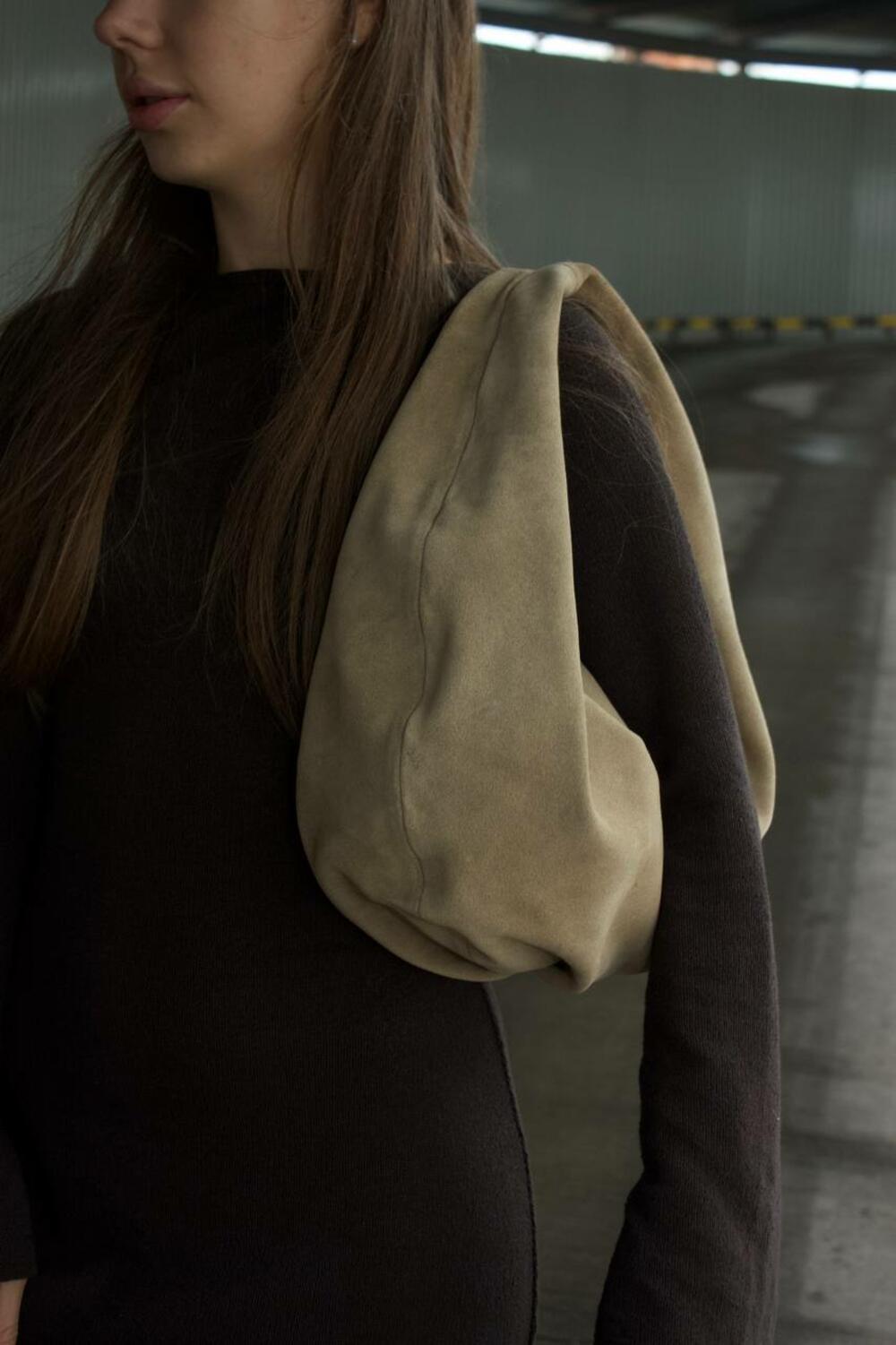 Сумка замшева, MOON, 1022 світлий пісок