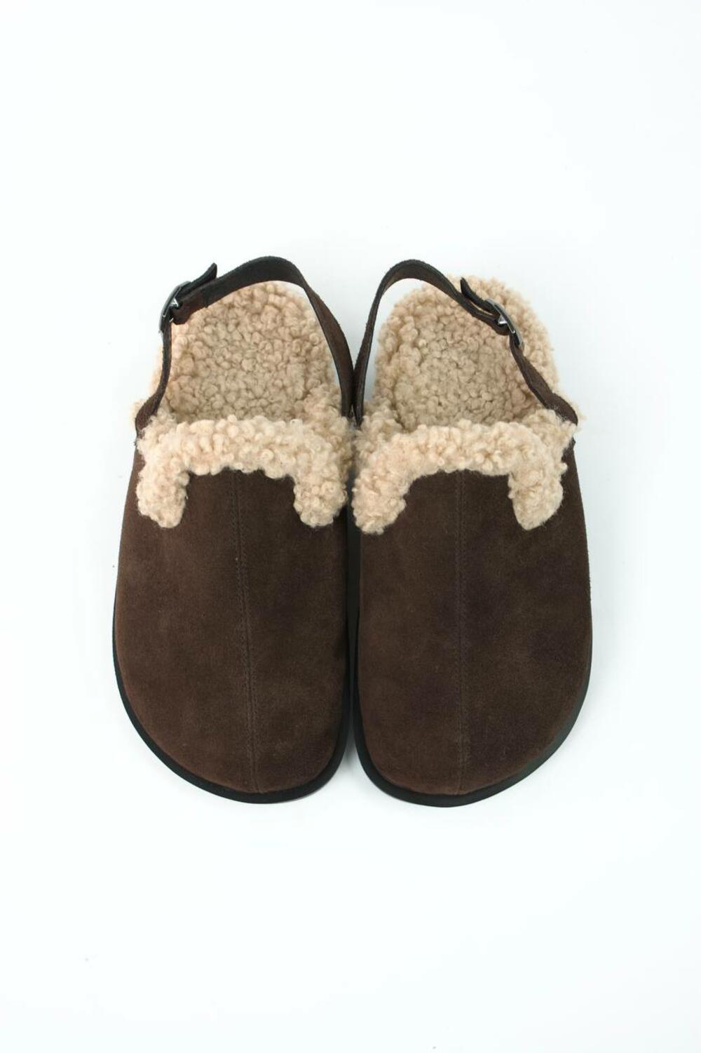 Клоги натуральні з хутром, 246 Шоколад, 39