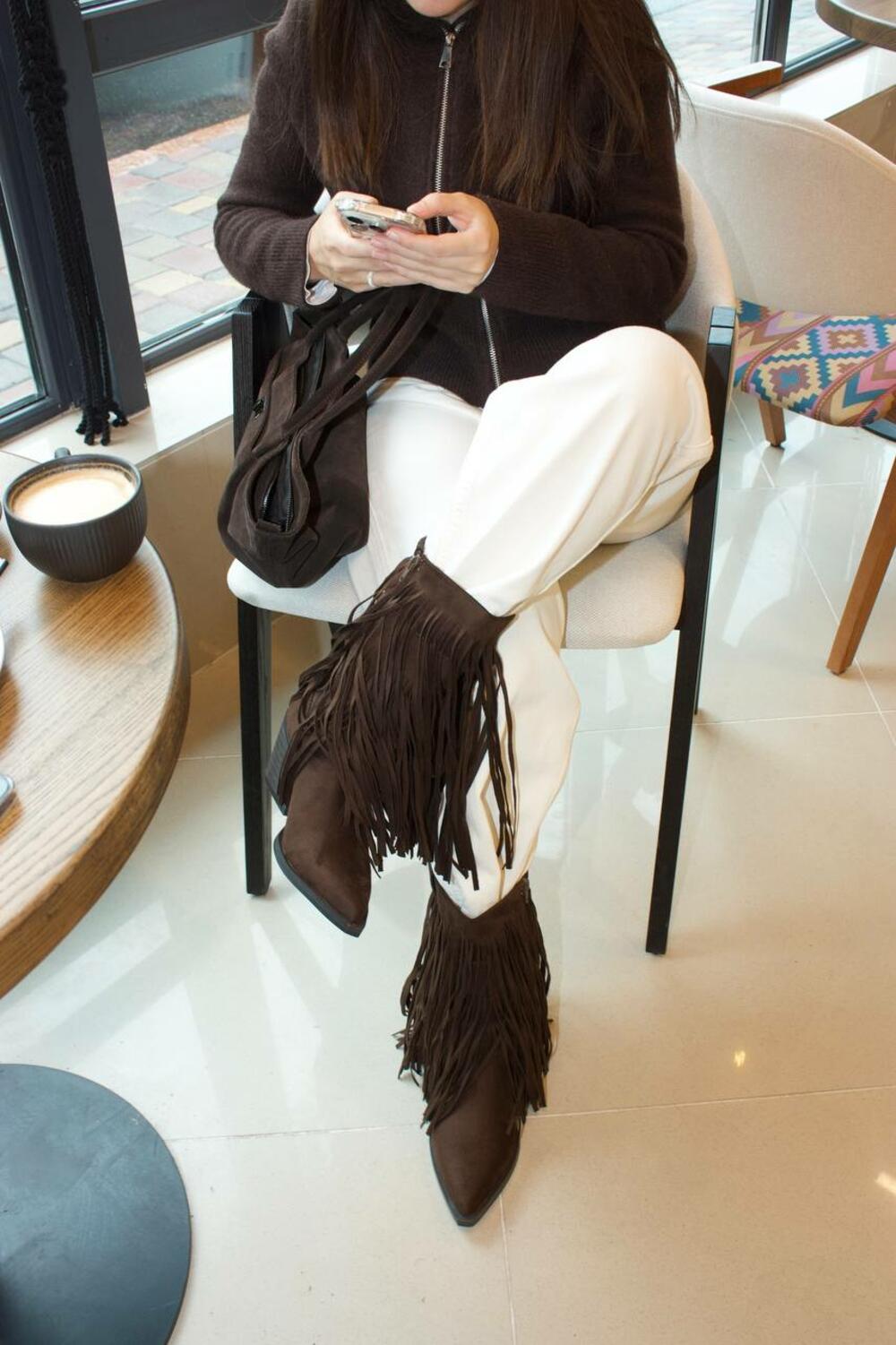 Ковбойки з бахромою, M5813 Шоколад, 39