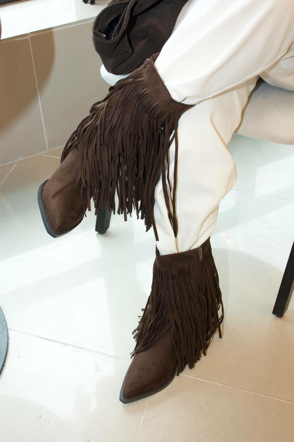 Ковбойки з бахромою, M5813 Шоколад, 41