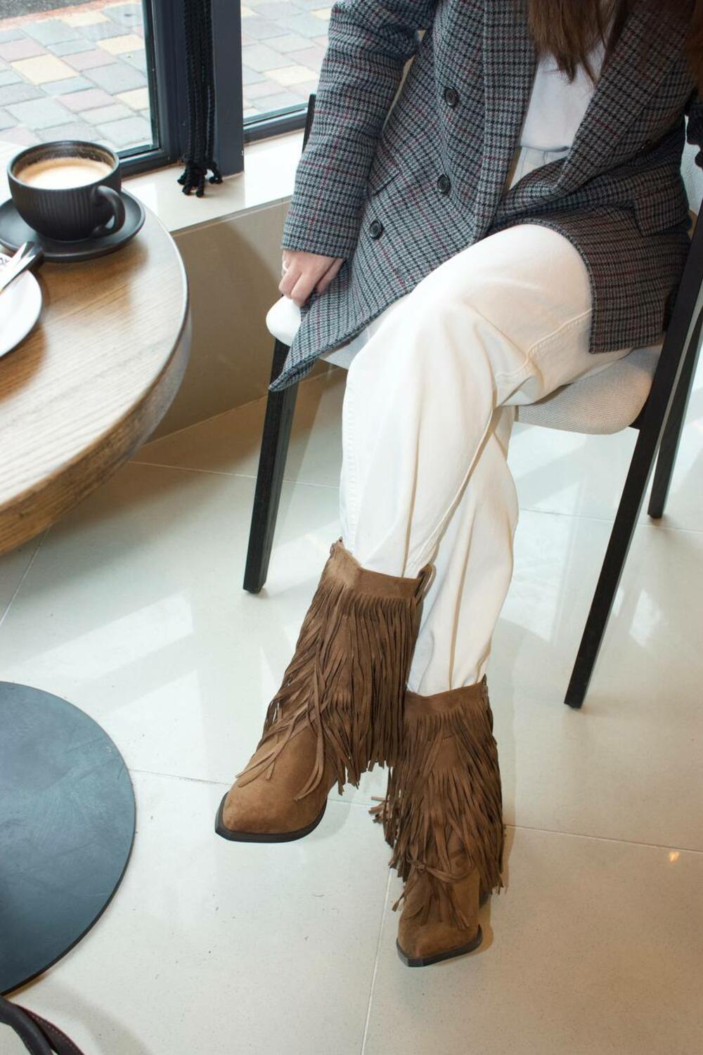 Ковбойки з бахромою, M5813 кемел, 38