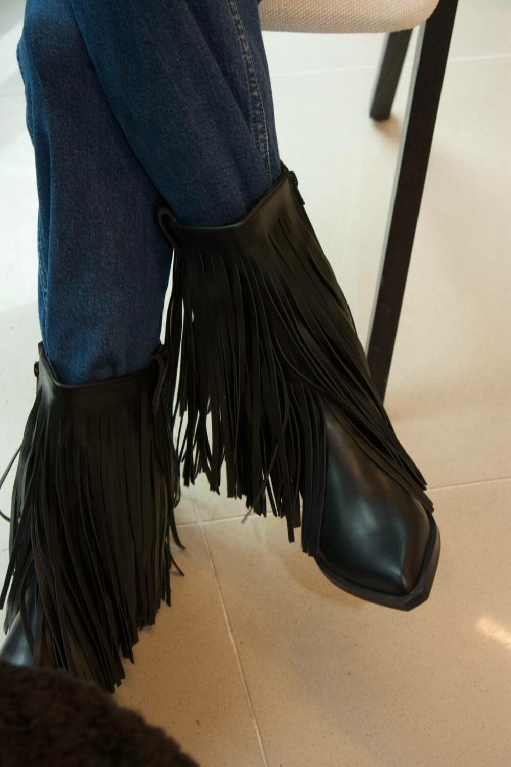 Ковбойки з бахромою, M5813 чорний, 39
