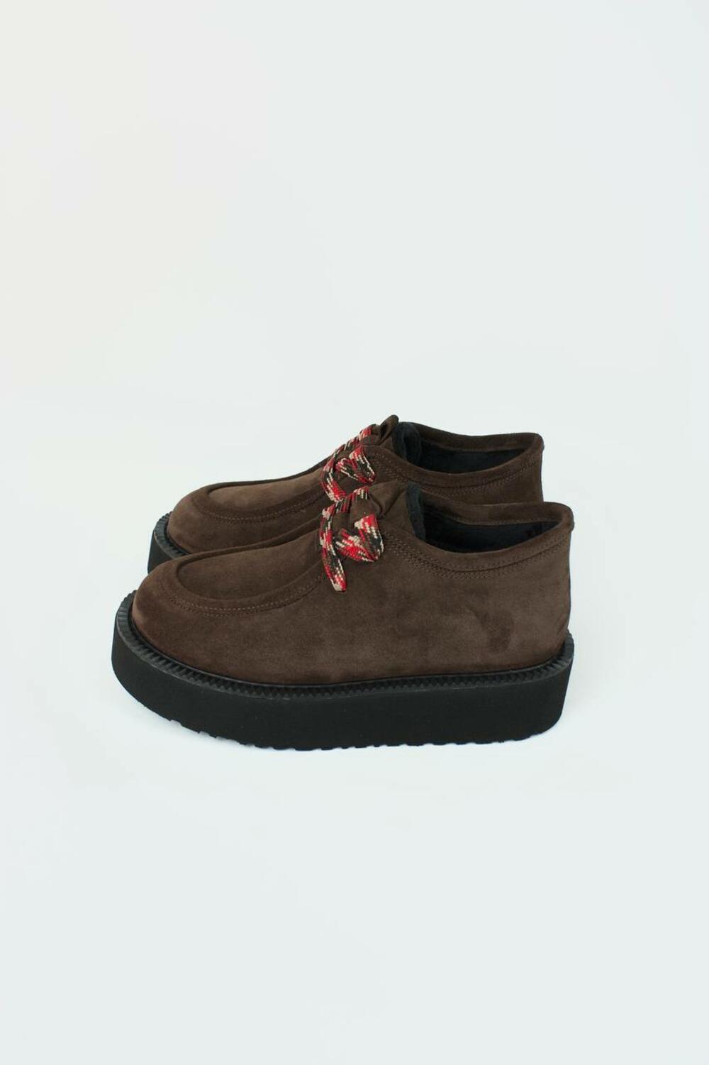 Лофери з кольоровою шнурівкою,байка К-15-Юга Шоколад, 40