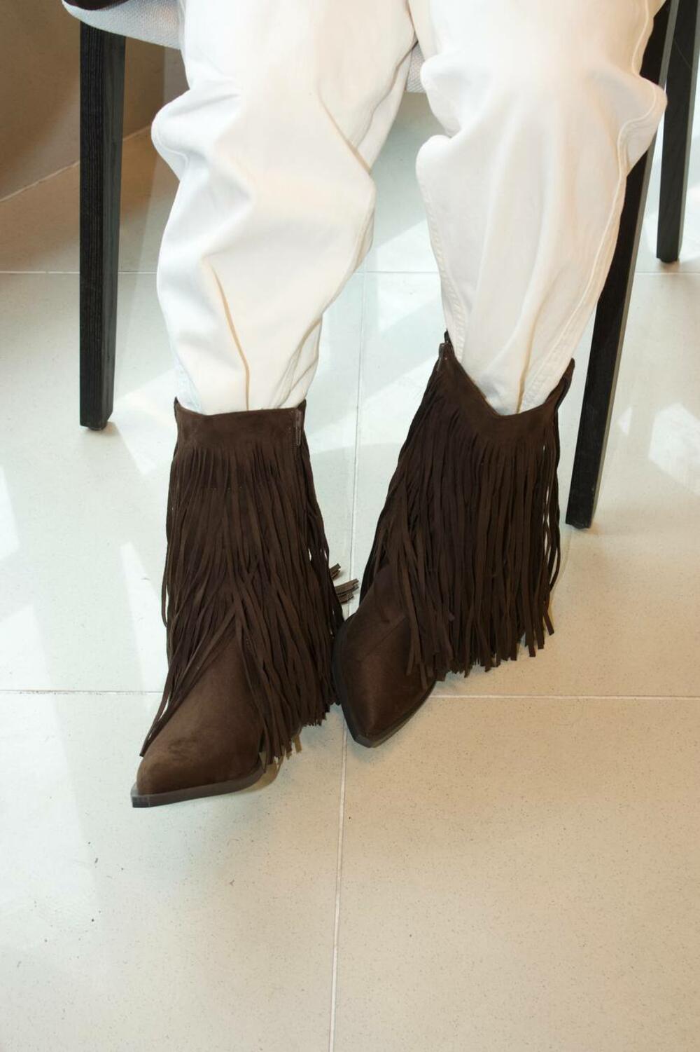 Ковбойки з бахромою, M5813 Шоколад, 40