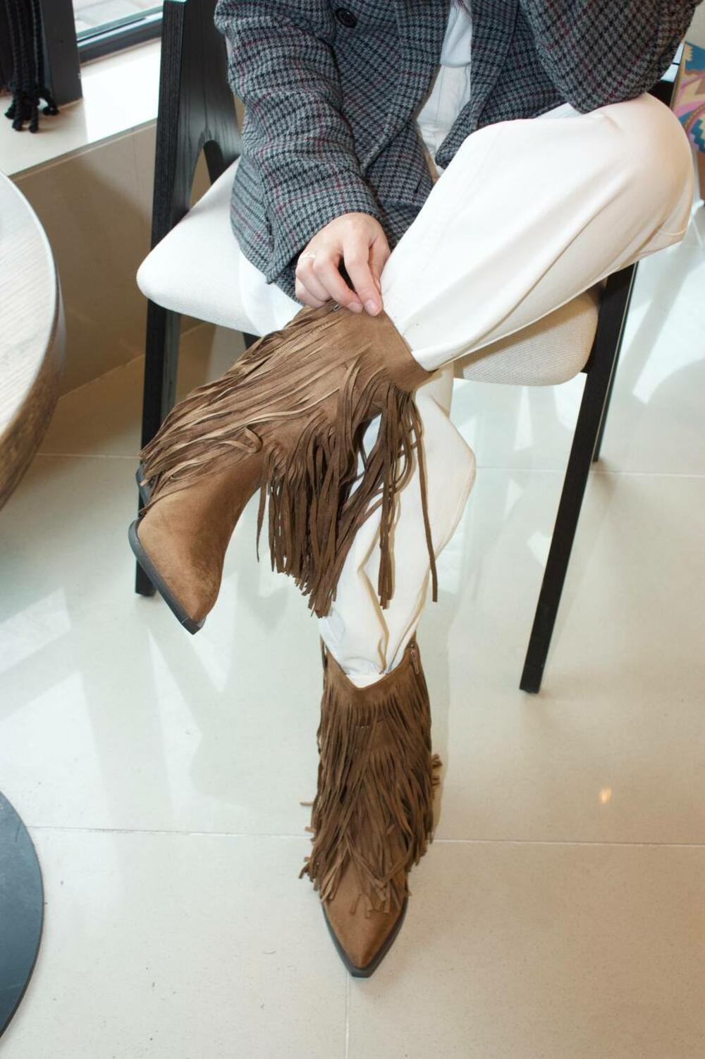 Ковбойки з бахромою, M5813 кемел, 39