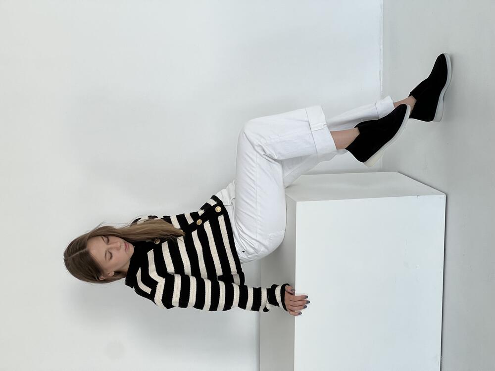 Лофери високі натуральні «Хіларі», БАЙКА, T0224 чорний, 41