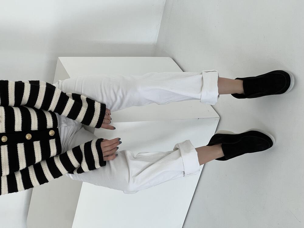 Лофери високі натуральні «Хіларі», БАЙКА, T0224 чорний, 41