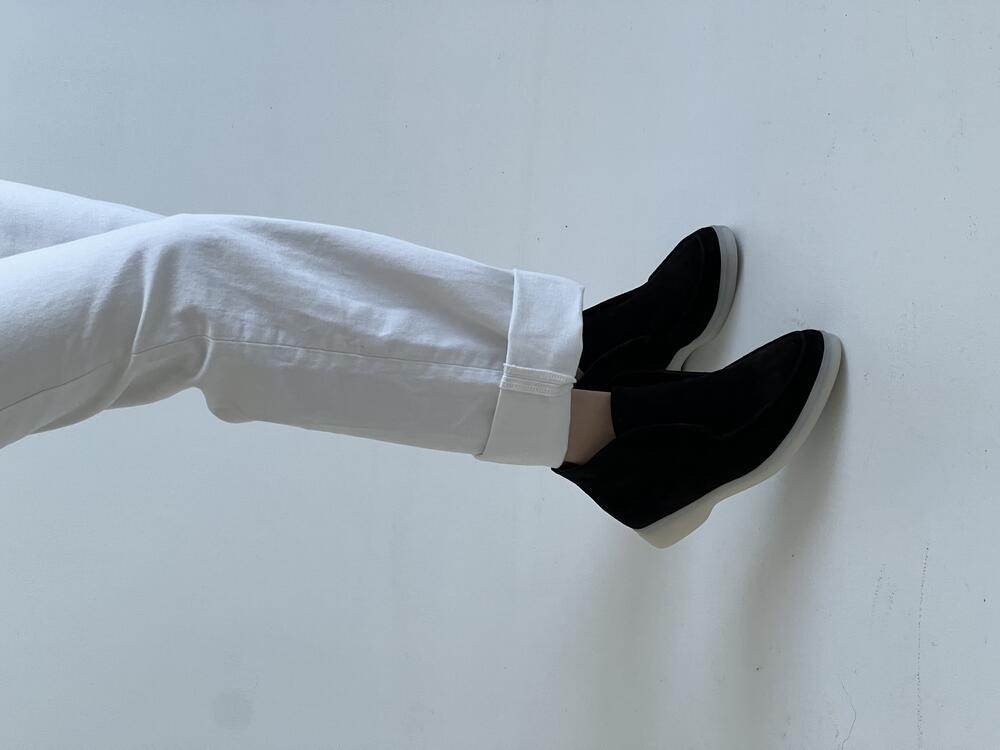 Лофери високі натуральні «Хіларі», БАЙКА, T0224 чорний, 41