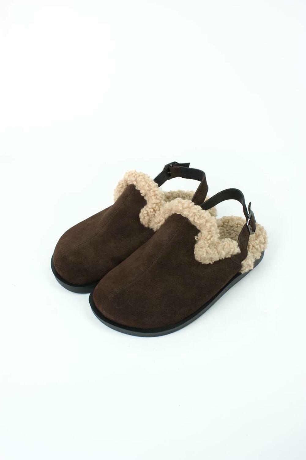 Клоги натуральні з хутром, 246 Шоколад, 38