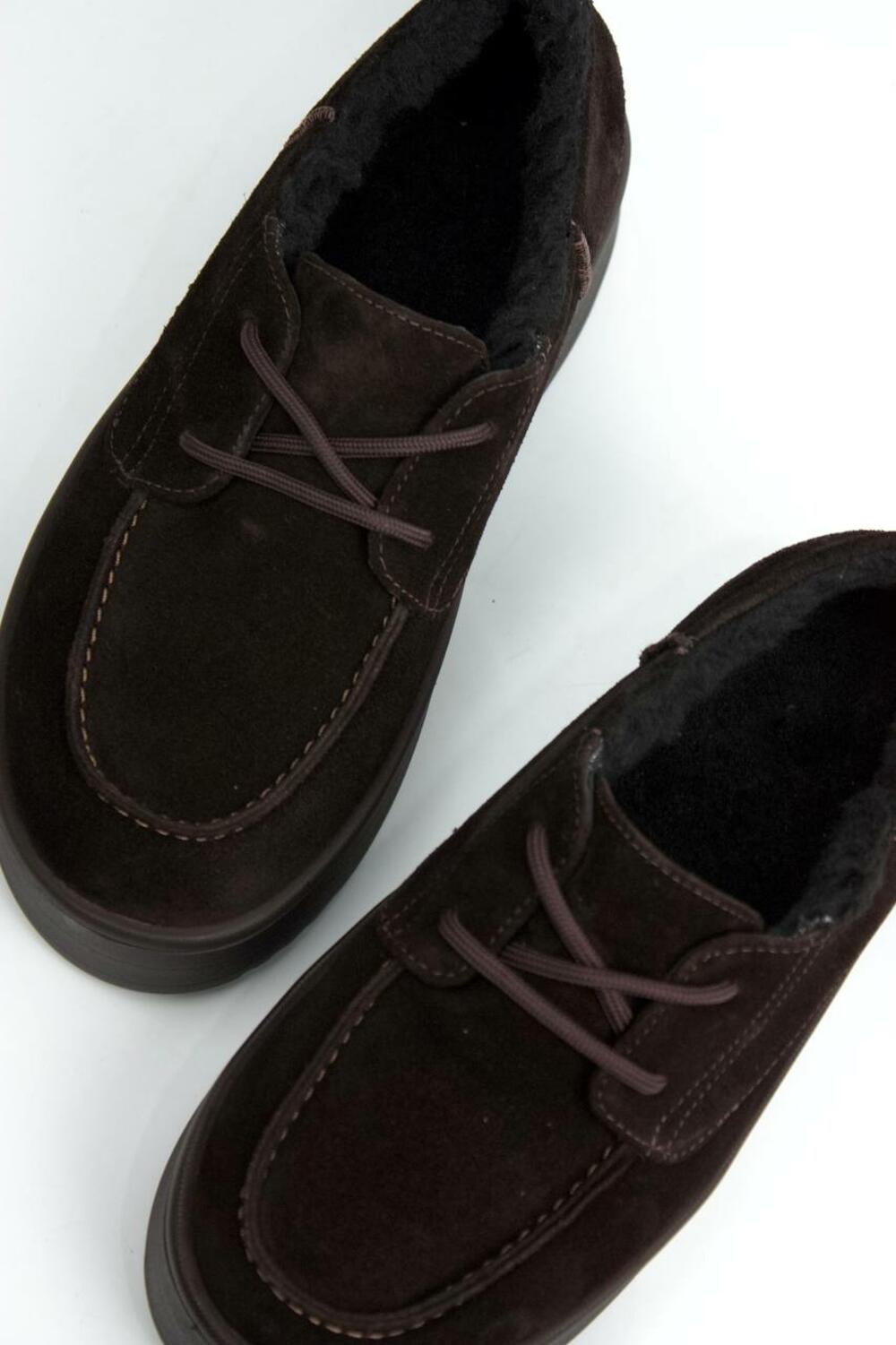 Лофери на платформі, 2343-027, ХУТРО Шоколад, 40