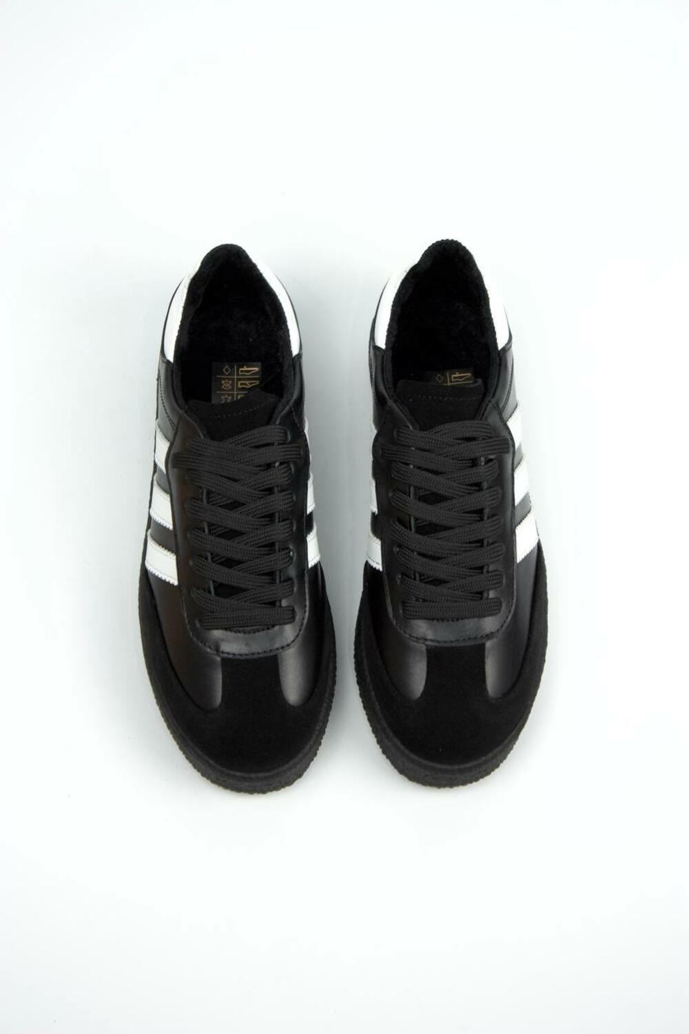 Кеди "три полоси" на підвищеній підошві, Т-5/1-21413, МЕТИС чорний, 40