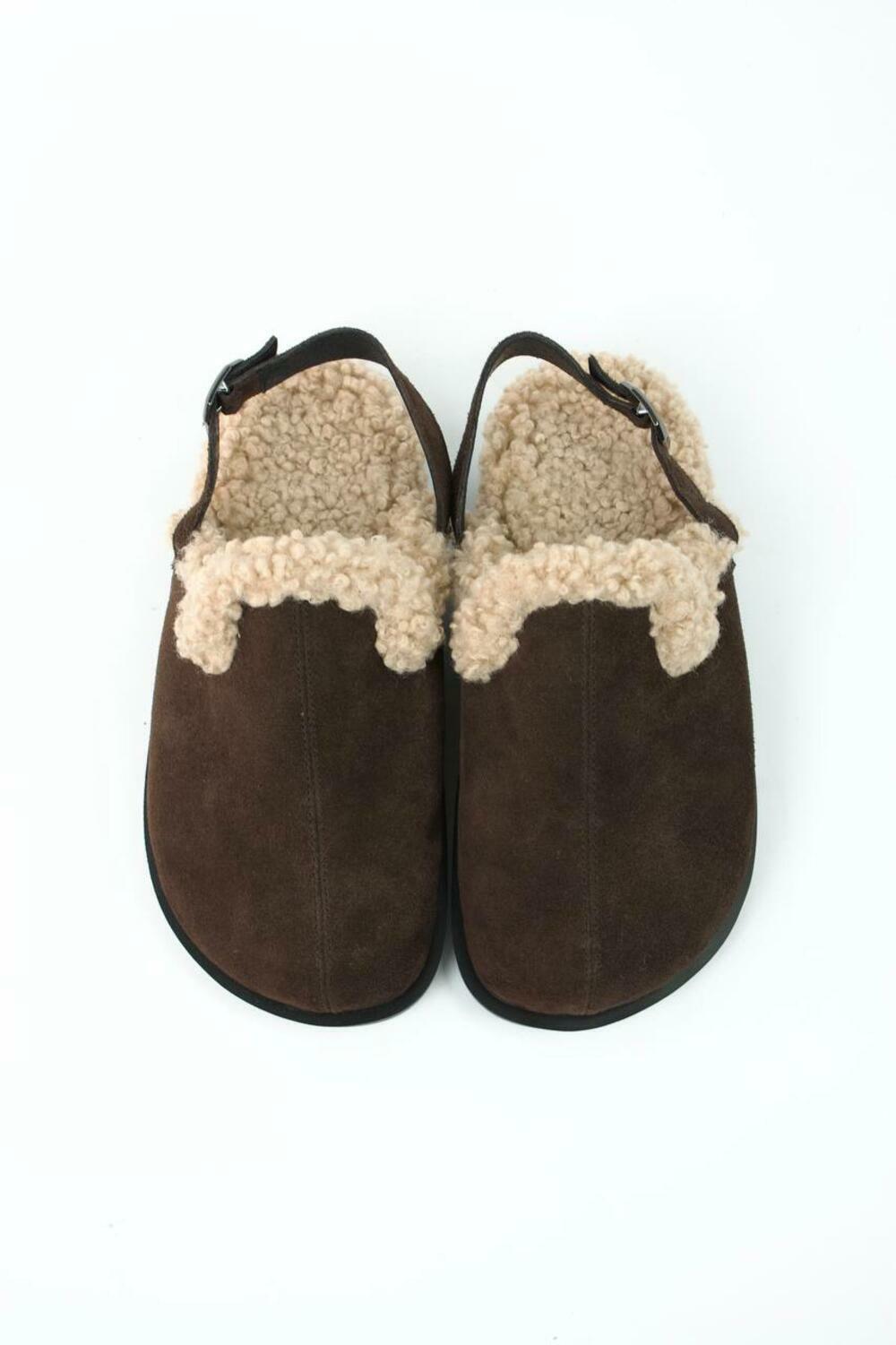 Клоги натуральні з хутром, 246 Шоколад, 37