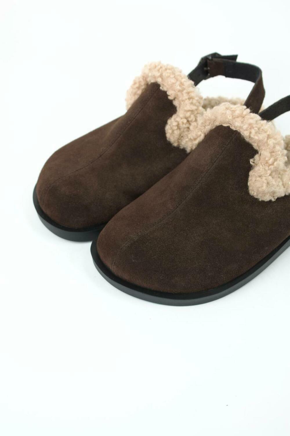 Клоги натуральні з хутром, 246 Шоколад, 38