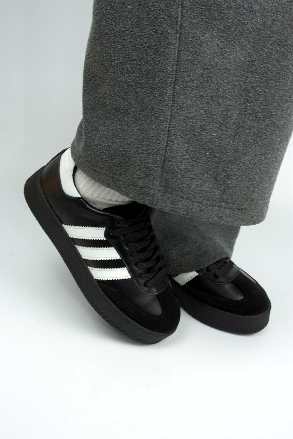 Кеди "три полоси" на підвищеній підошві, Т-5/1-21413, МЕТИС чорний, 40