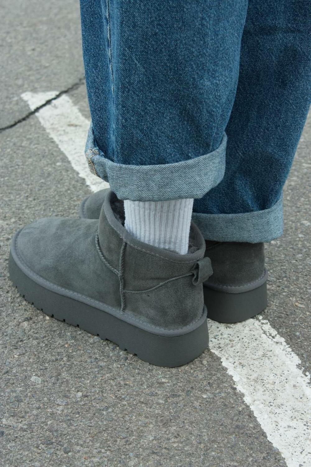 Угги на підвищенній платформі, T25-4 сірий, 41