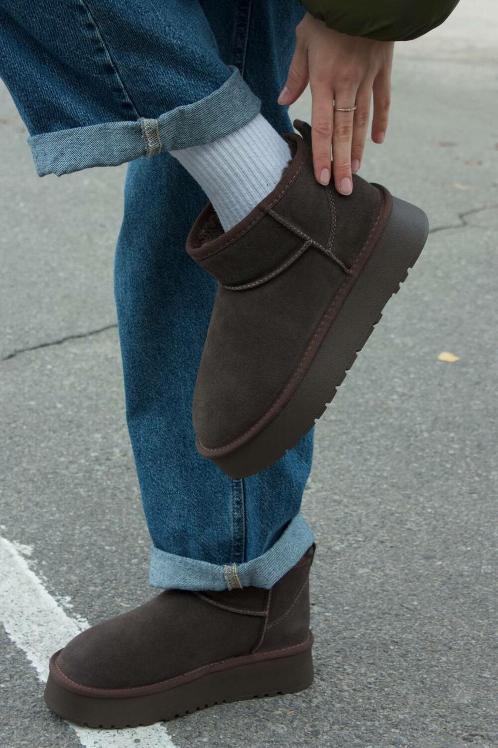 Угги на підвищенній платформі, T25-7 Шоколад, 41