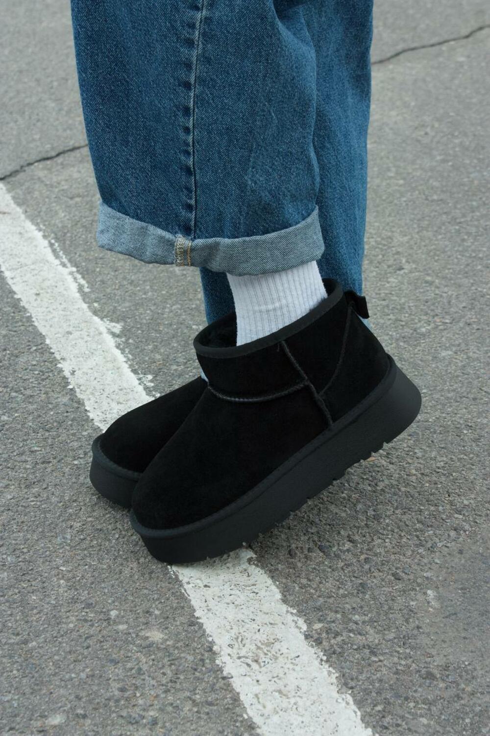 Угги на підвищенній платформі, T25-1 чорний, 41