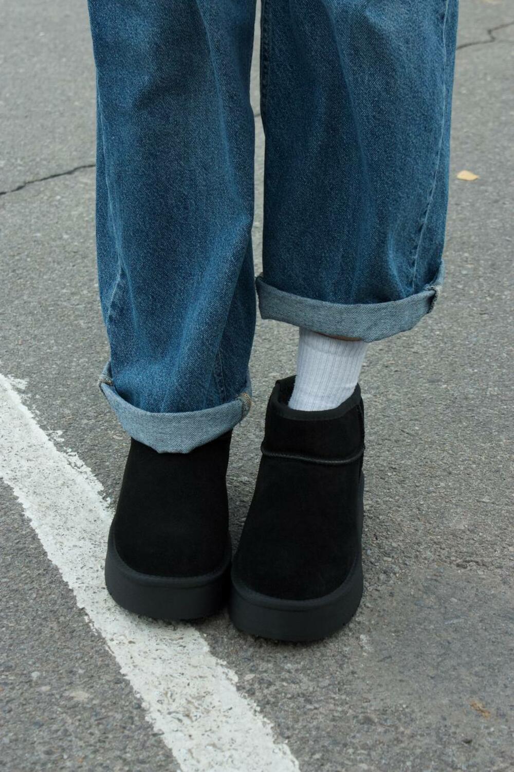 Угги на підвищенній платформі, T25-1 чорний, 41