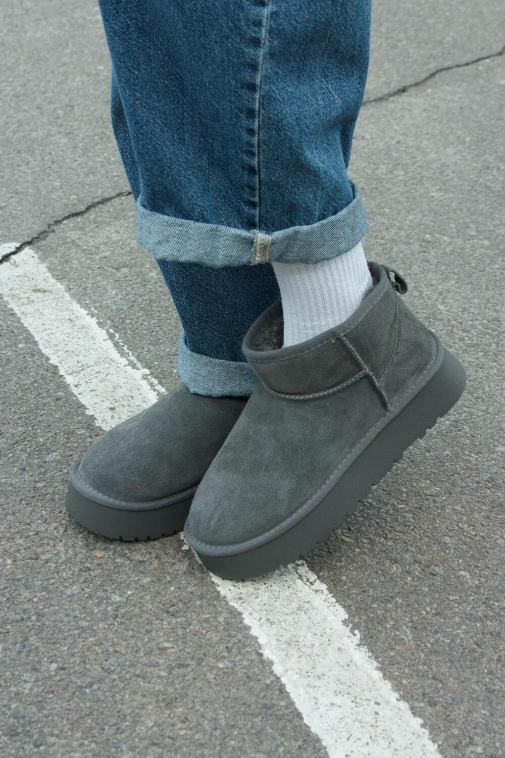 Угги на підвищенній платформі, T25-4 сірий, 41