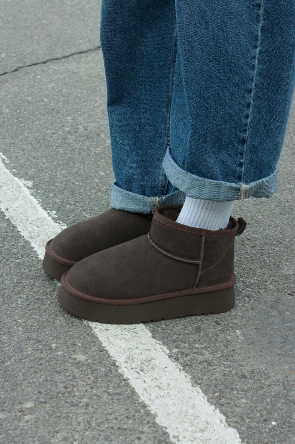 Угги на підвищенній платформі, T25-7 Шоколад, 41