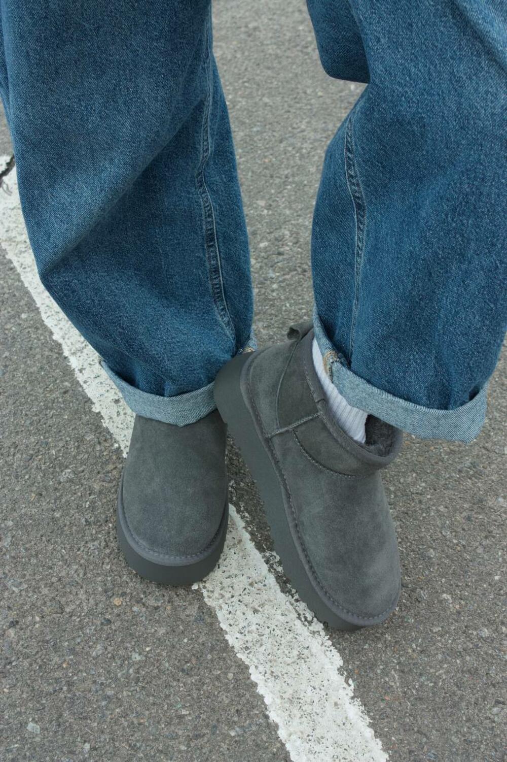 Угги на підвищенній платформі, T25-4 сірий, 41