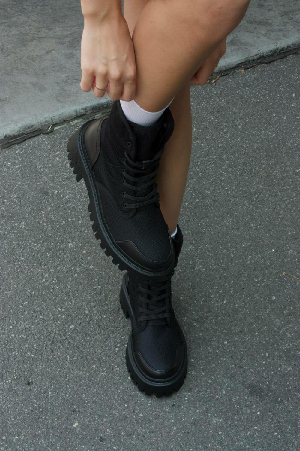 Ботинки Кордура new, шкіра+блискавка, B0424/1 чорний, 41