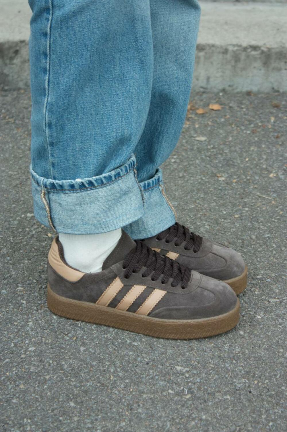 Кеди "три полоси" на підвищеній підошві, Т-5/1-21413, МЕТИС графіт, 41