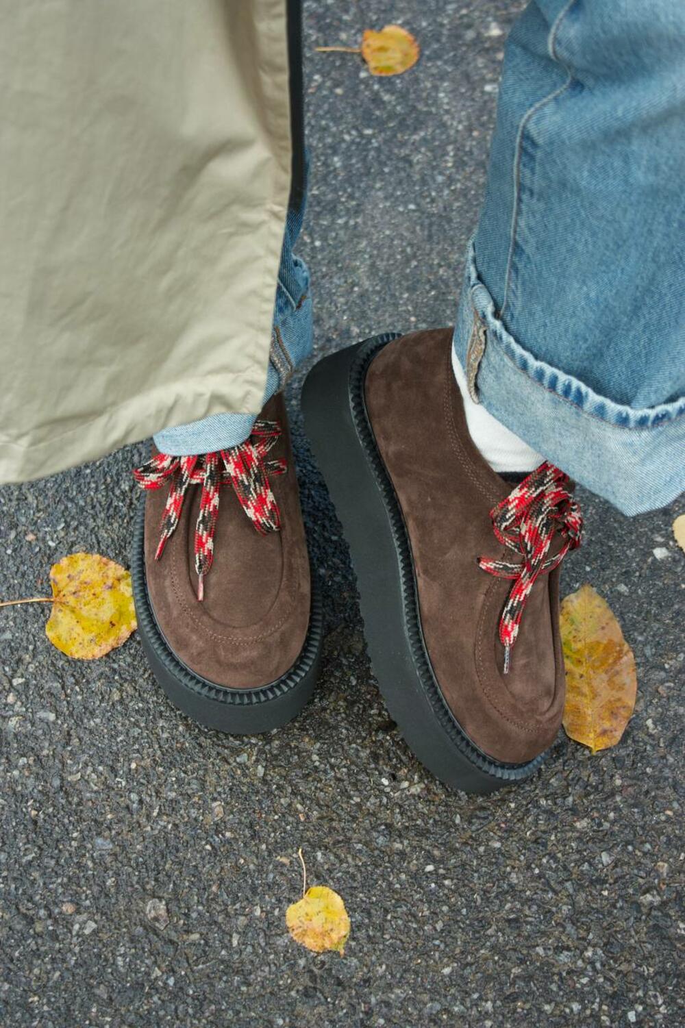 Лофери з кольоровою шнурівкою,байка К-15-Юга Шоколад, 40