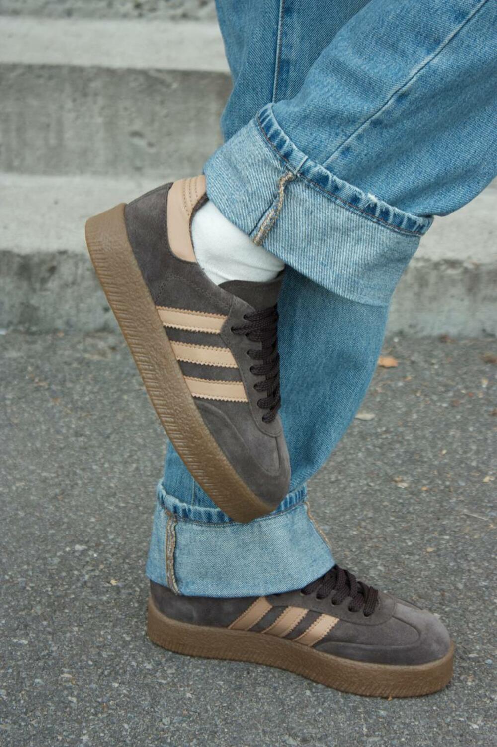 Кеди "три полоси" на підвищеній підошві, Т-5/1-21413, МЕТИС графіт, 41