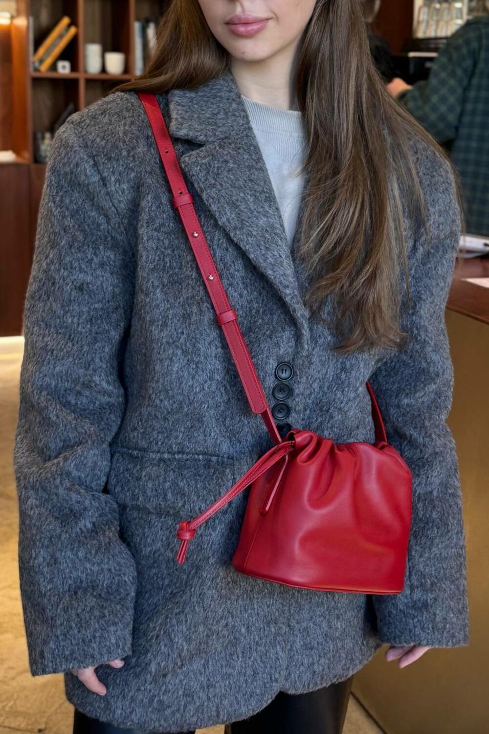 Сумка мішечок Люсі червоний