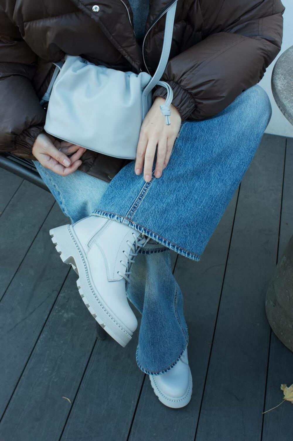 Черевики Поліна зі шнурівкою, 2525 сірий, 41