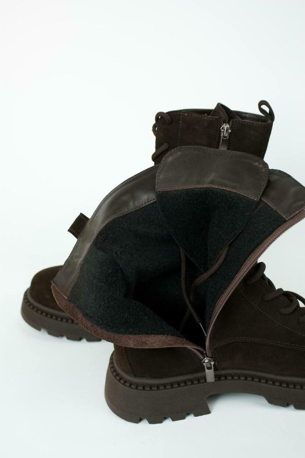 Черевики Поліна зі шнурівкою, 2525 Шоколад, 40