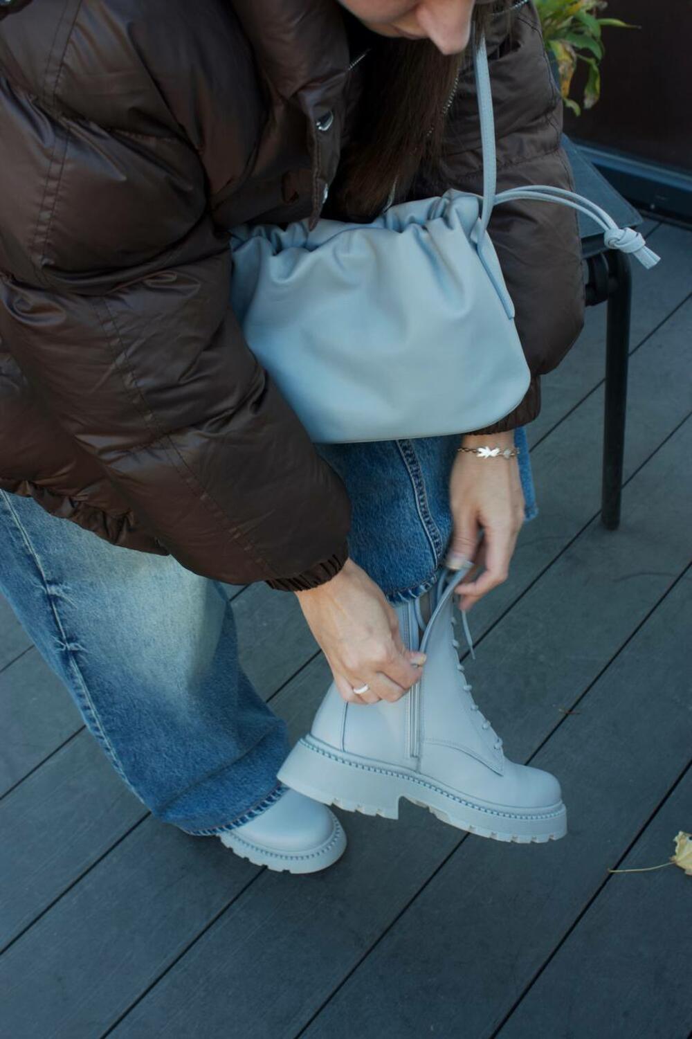 Черевики Поліна зі шнурівкою, 2525 сірий, 41