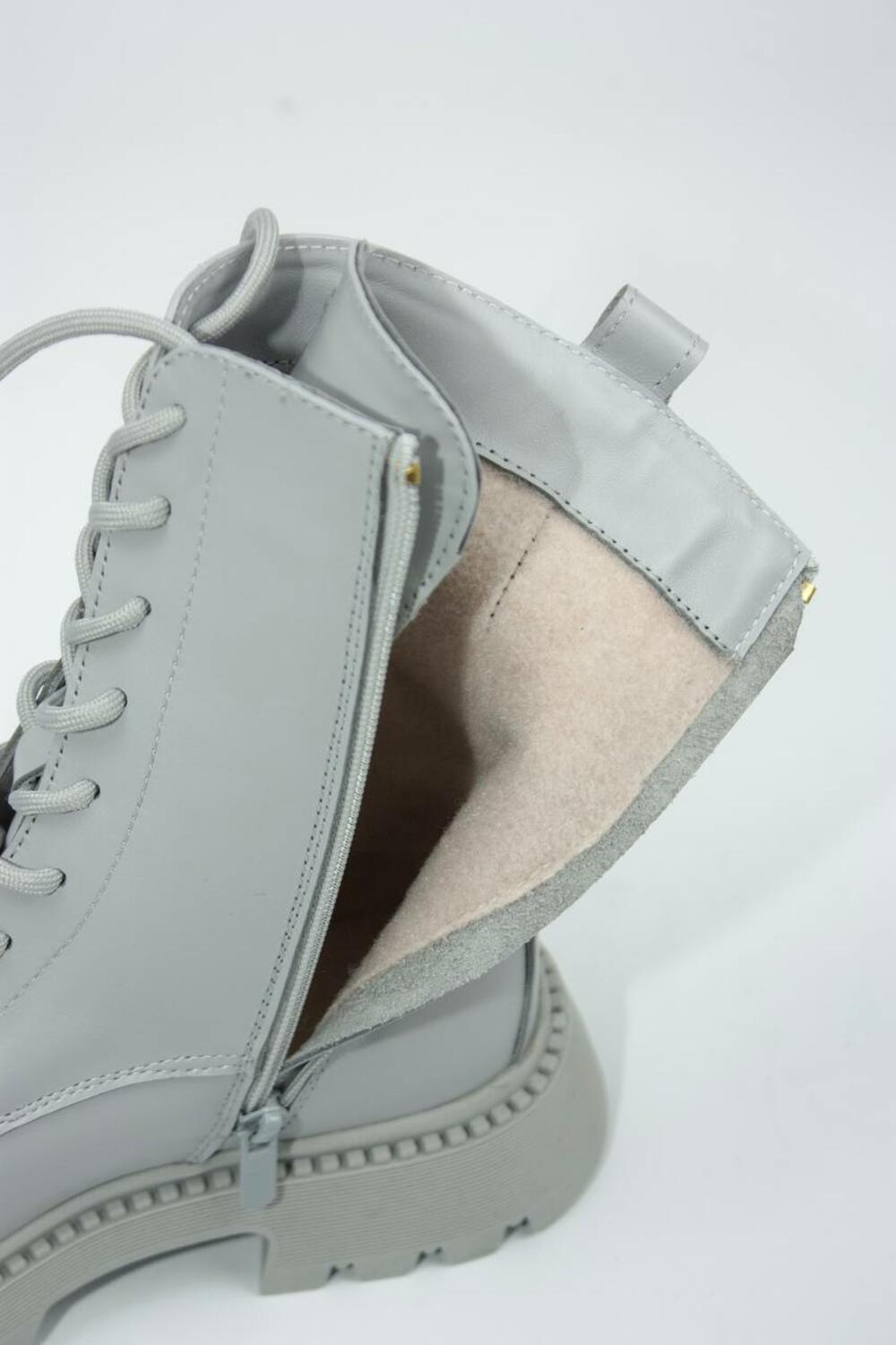 Черевики Поліна зі шнурівкою, 2525 сірий, 41