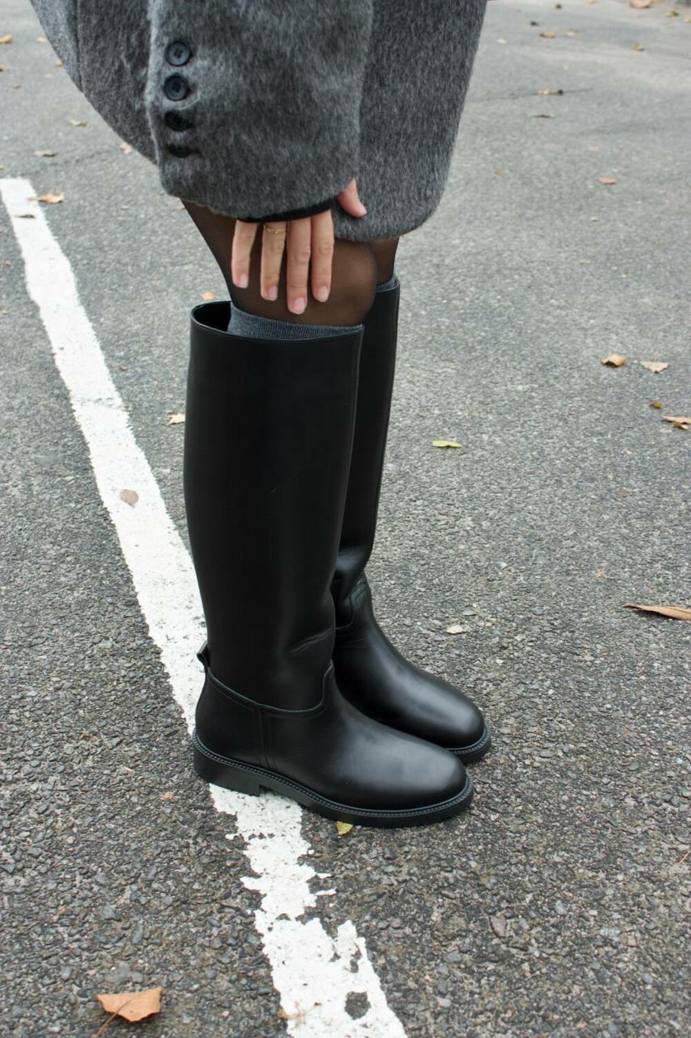 Чоботи-труби класичні, 619 чорний, 40