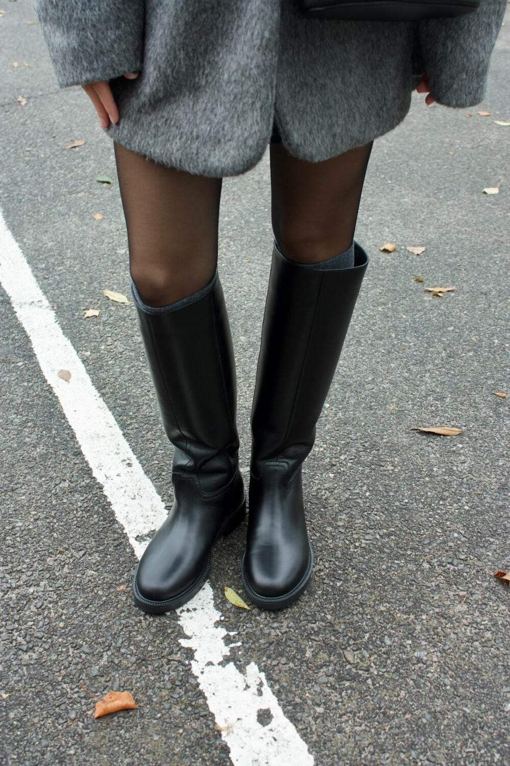 Чоботи-труби класичні, 619 чорний, 40