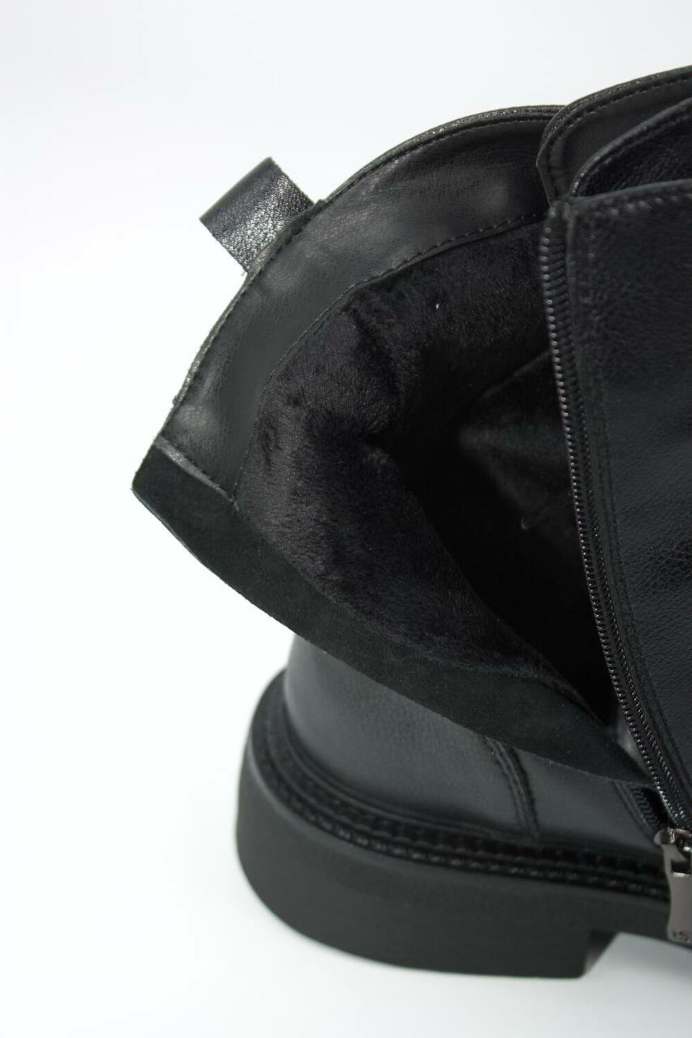 Черевики шкіряні на шнурівці, 956026/02-01W чорний, 40