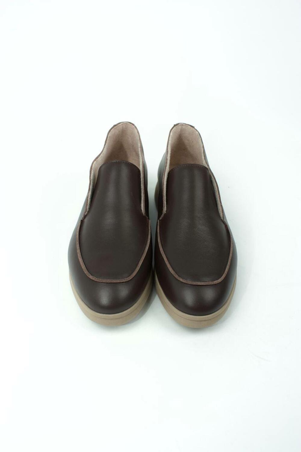 Лофери високі натуральні «Хіларі», БАЙКА, ШКІРА, T0224 Шоколад, 41