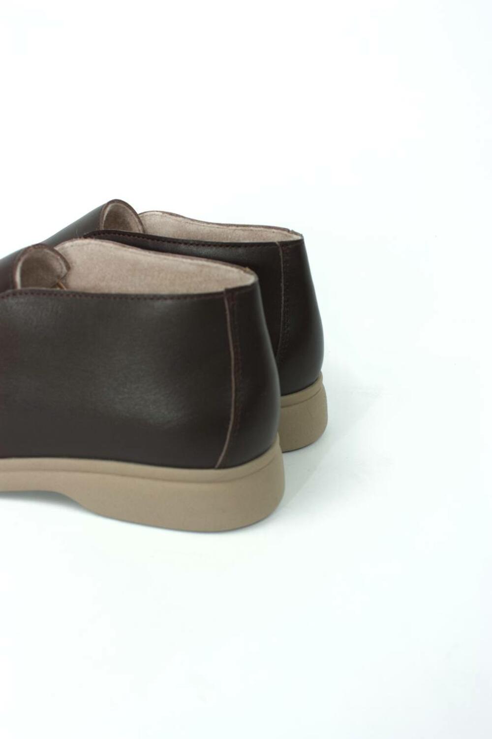 Лофери високі натуральні «Хіларі», БАЙКА, ШКІРА, T0224 Шоколад, 41