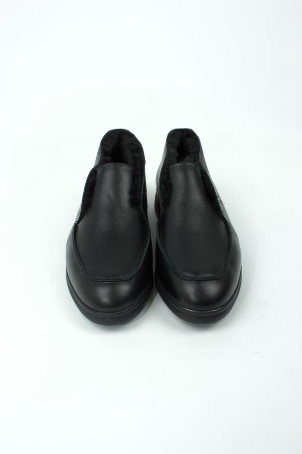 Лофери високі натуральні «Хіларі», ХУТРО, ШКІРА, T0224 чорний, 41