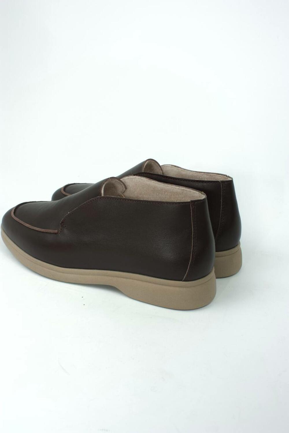 Лофери високі натуральні «Хіларі», БАЙКА, ШКІРА, T0224 Шоколад, 41