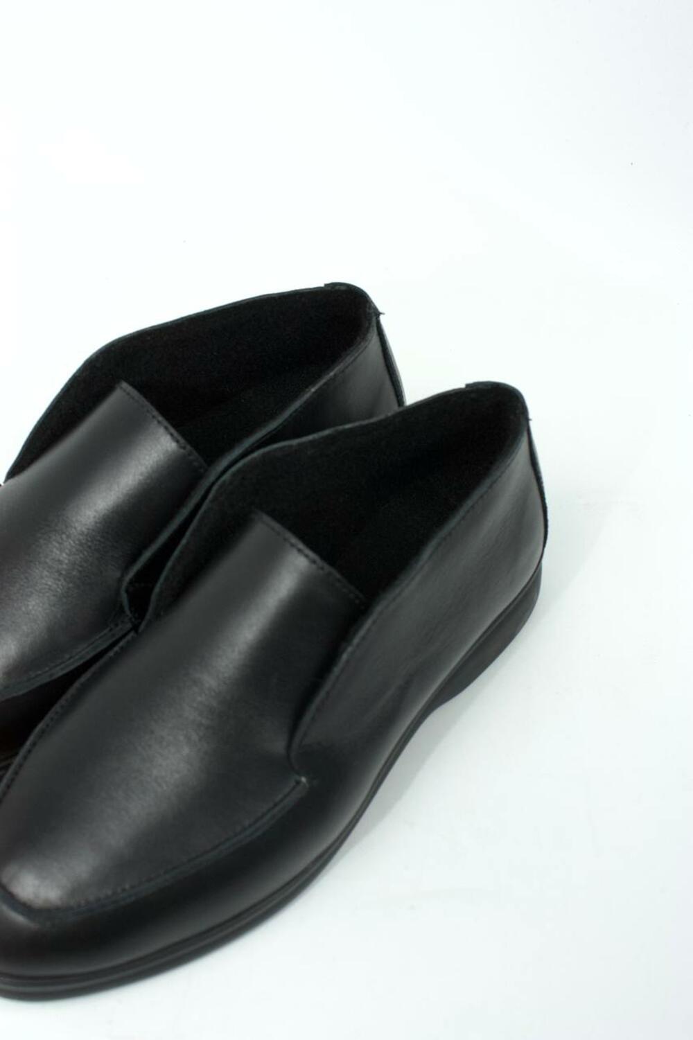 Лофери високі натуральні «Хіларі», БАЙКА, ШКІРА, T0224 чорний, 41