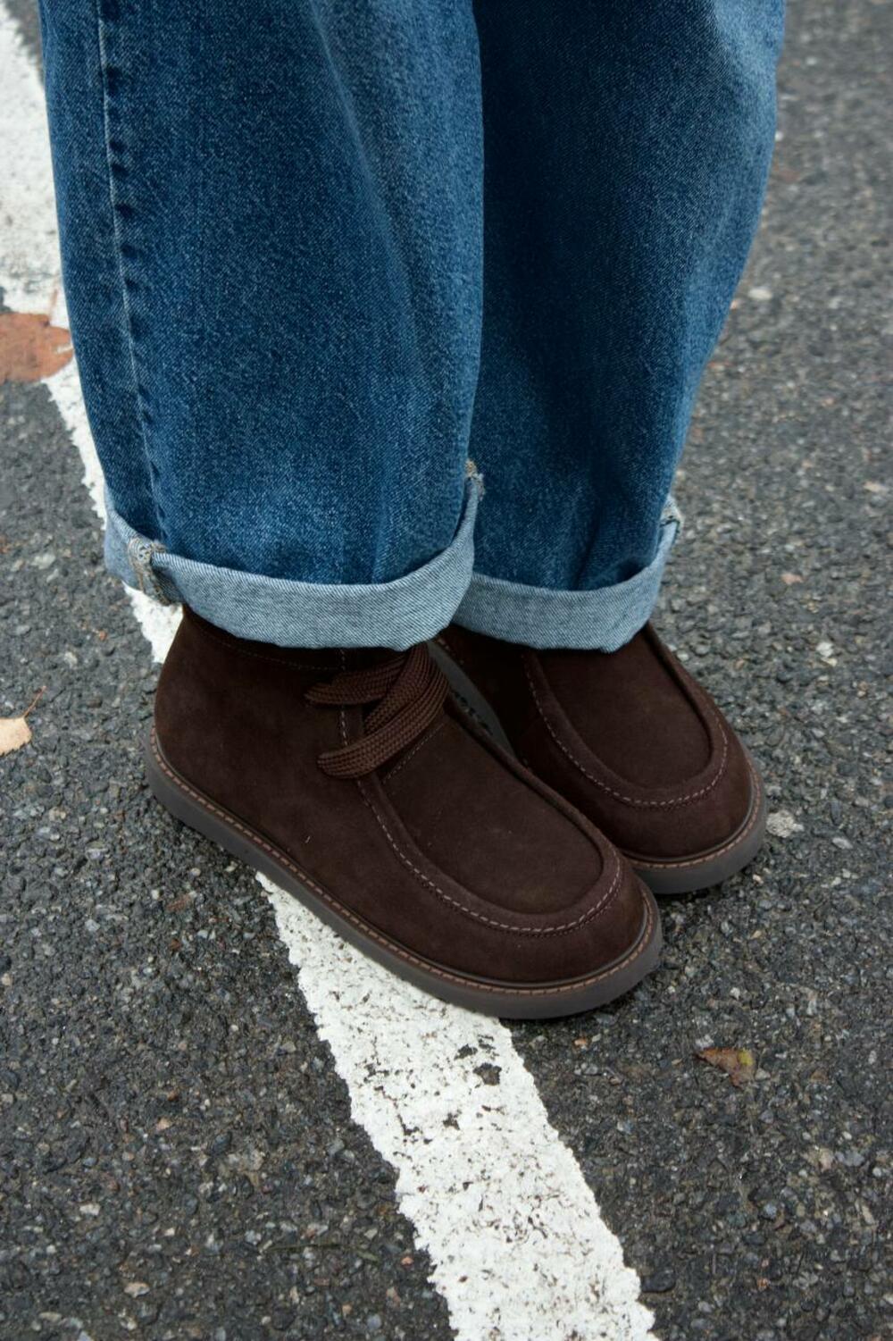 Напівчеревики анатомічної форми зі шнурівкою, хутро, К-18-0079 Шоколад, 41