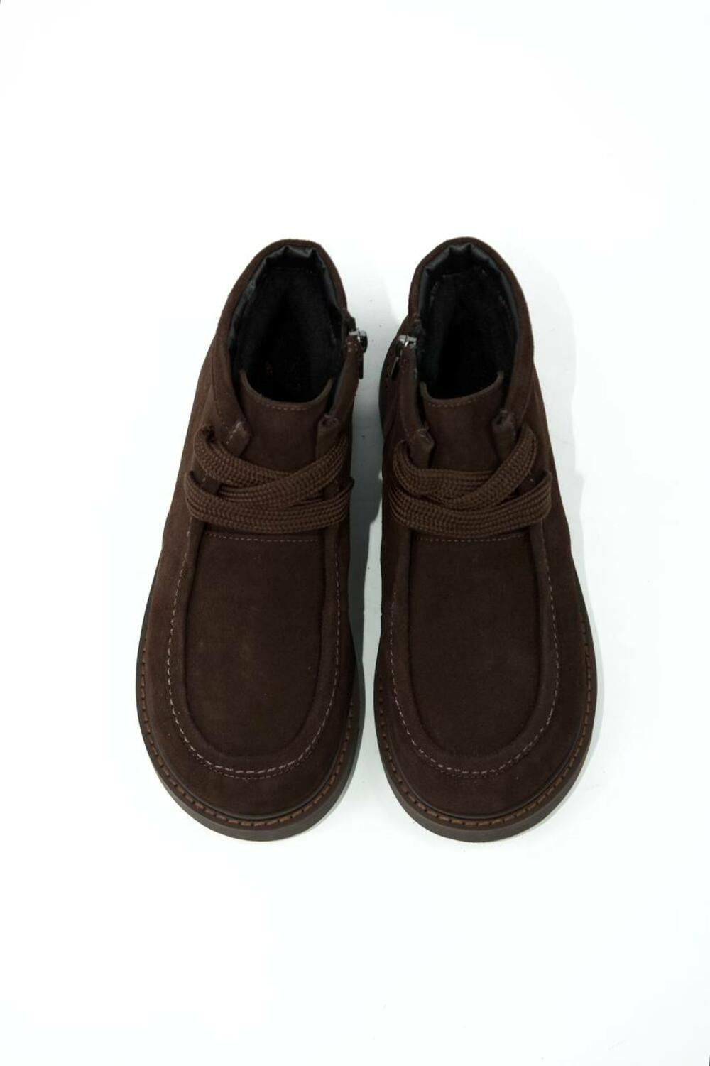 Напівчеревики анатомічної форми зі шнурівкою, хутро, К-18-0079 