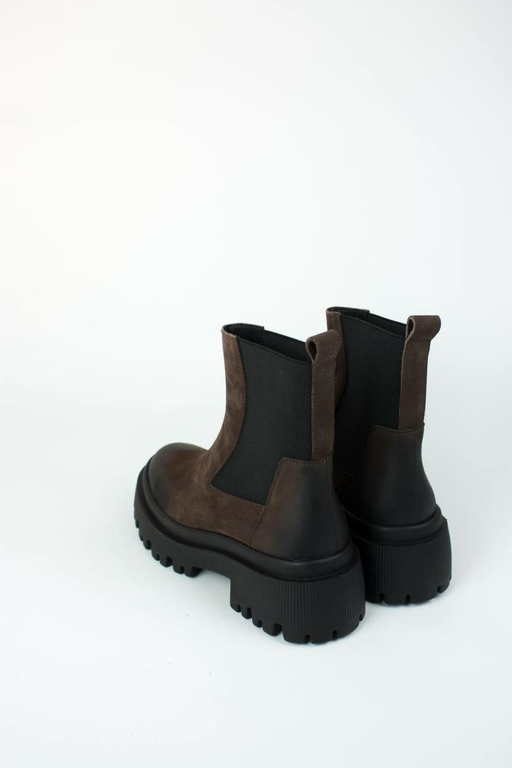 Класичні Челсі з резинкою, ХУТРО, B-165-411 Шоколад, 38