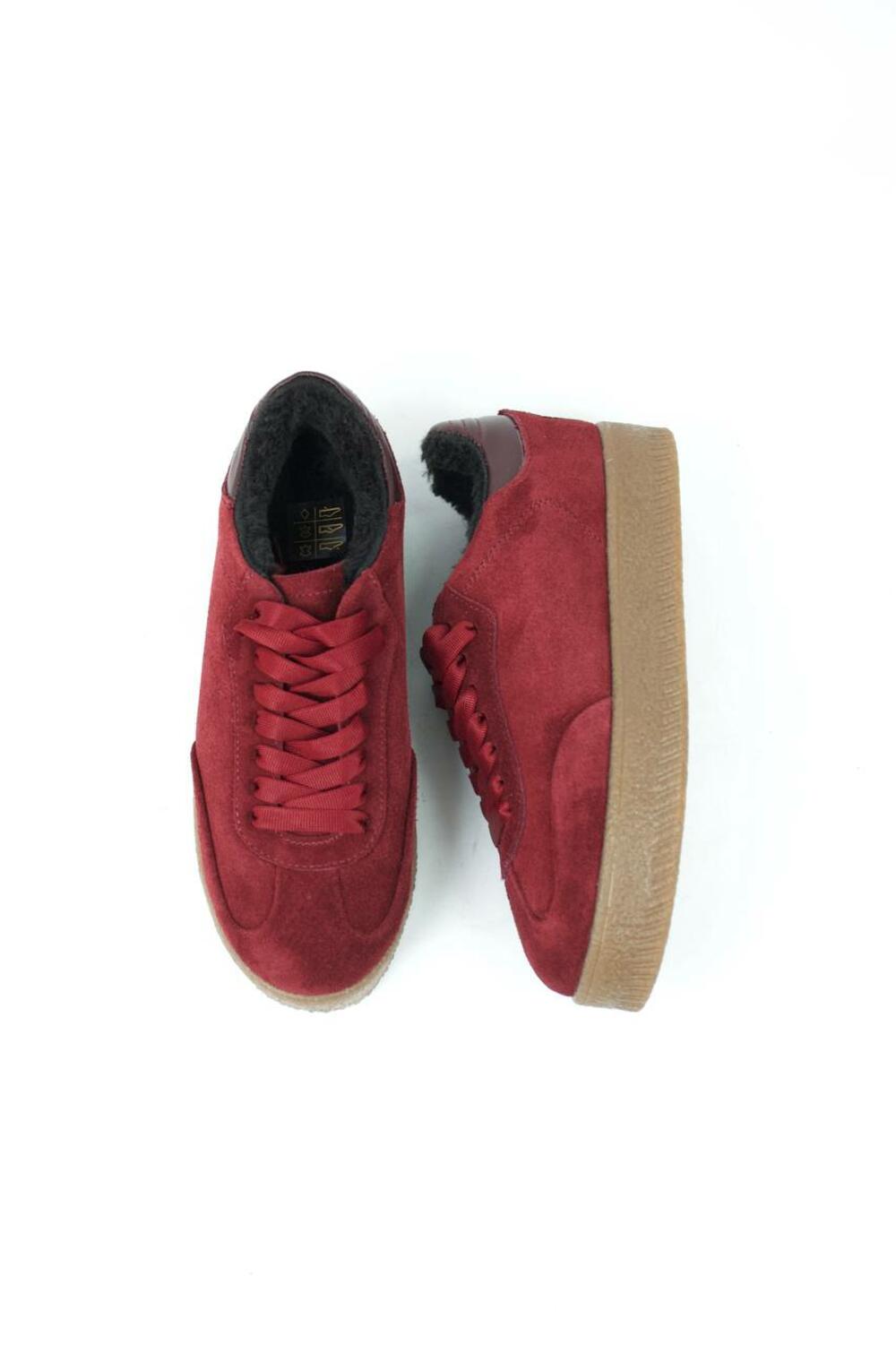 Кеди класичні на підвищеній підошві, Т-5/2-21413, ХУТРО бордо, 41