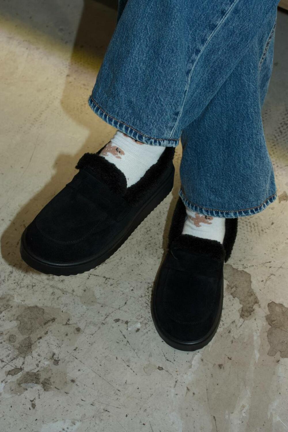 Лофери анатомічні, ХУТРО, T0325 чорний, 41