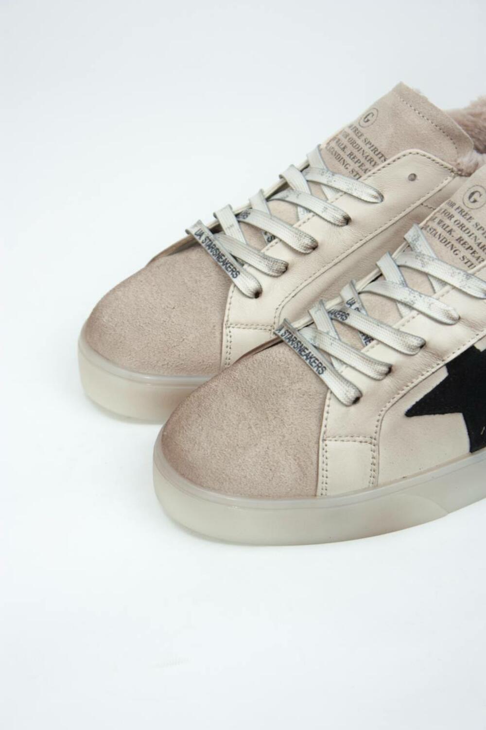 Кеди Зірка з потертостями, 2503.774941.206, ХУТРО молочний, 41