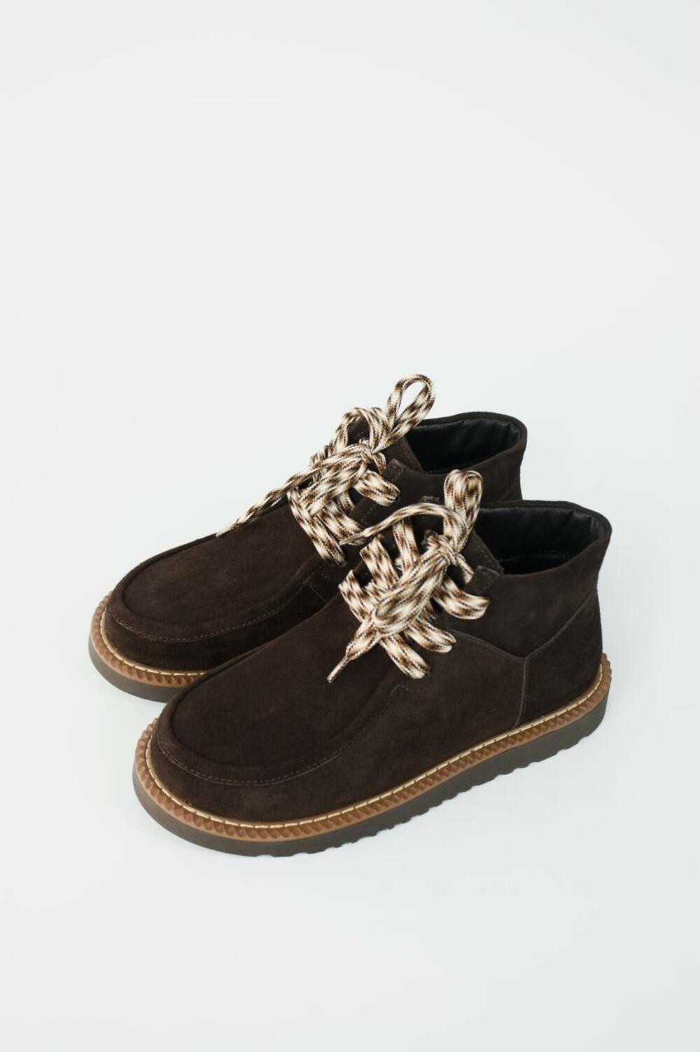 Черевики зі шнурівкою, 451-0079, ХУТРО Шоколад, 37